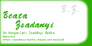 beata zsadanyi business card