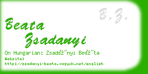 beata zsadanyi business card